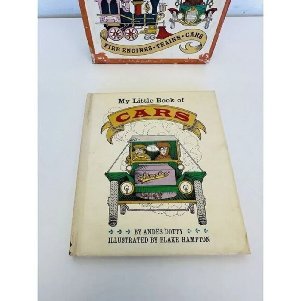 1963 Boxed Set MY LITTLE‎ LIBRARY - Fire Engines Trains Cars by Andes Dotty Used
